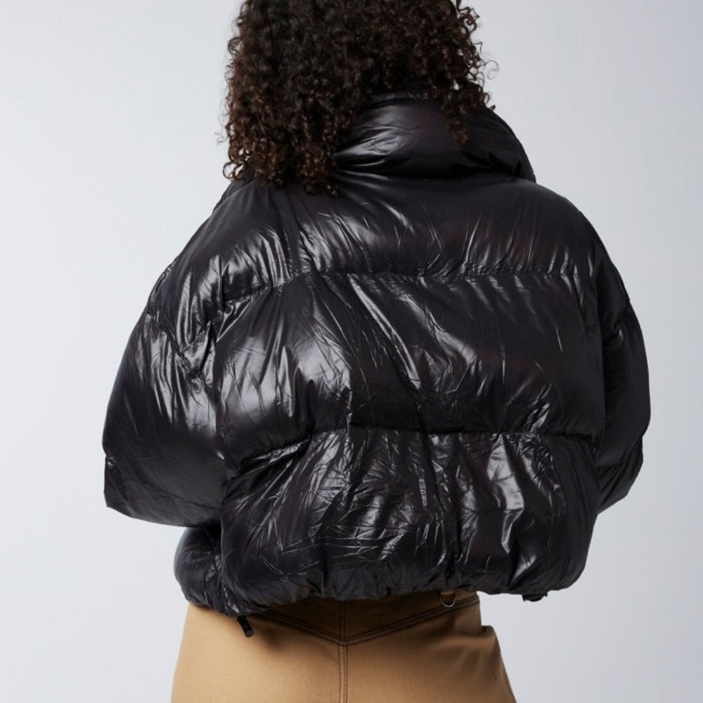 By Dyln Morris Puffer Jacket Cropped Slouchy Baggy Relaxed Fit in Black Medium - Picture 11 of 12